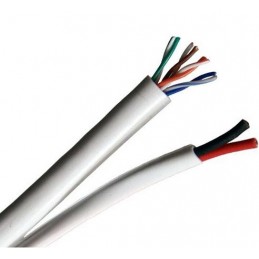 Cat 5E + 18/2-WT/1000 FT White